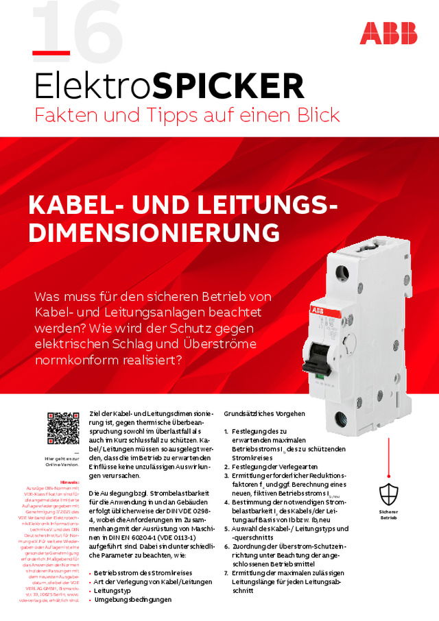 16 - ElektroSpicker: Kabel und Leitungsdiemensionierung
