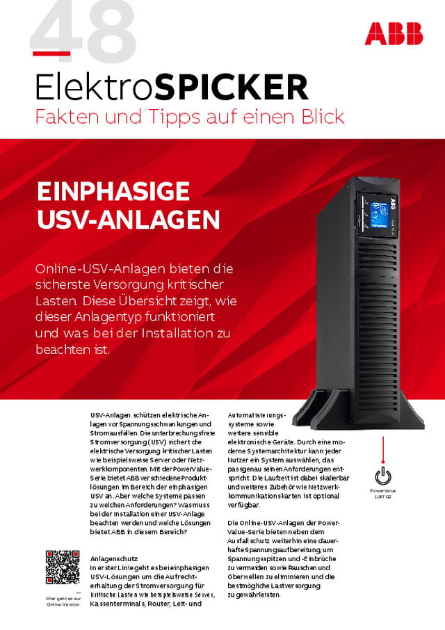 Einphasige USV-Anlagen