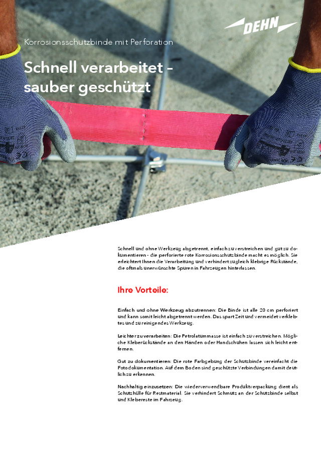 Korrosionsschutzbinden mit Perforation