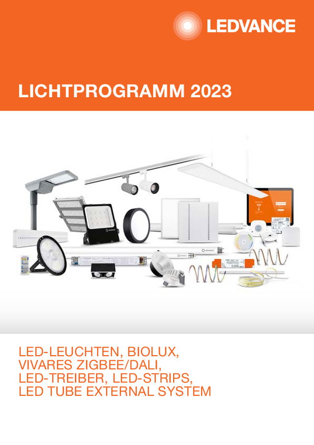 Entdecken Sie jetzt den neuen LEDVANCE Gesamtkatalog LICHTPROGRAMMM 2023!
