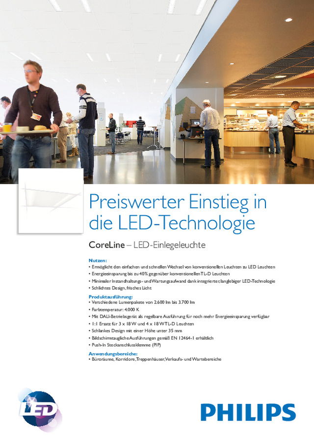 Datenblatt: CoreLine Einlegeleuchte