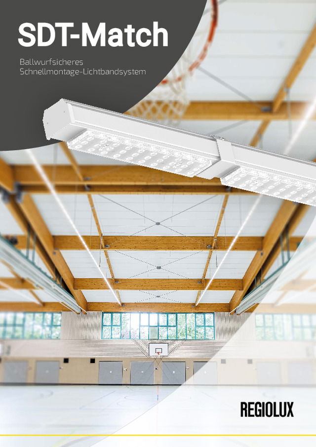 SDT-Match – das ballwurfsichere Schnellmontage-Lichtbandsystem