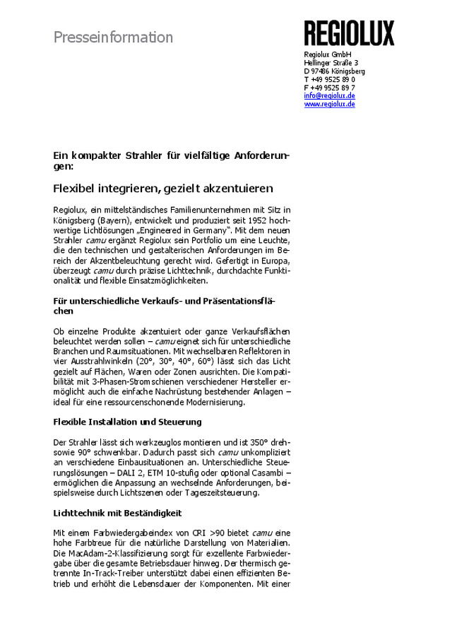 Ein kompakter Strahler für vielfältige Anforderungen