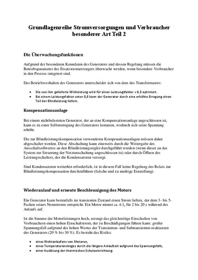 Grundlagenreihe Stromversorgungen und Verbraucher besonderer Art Teil 2
