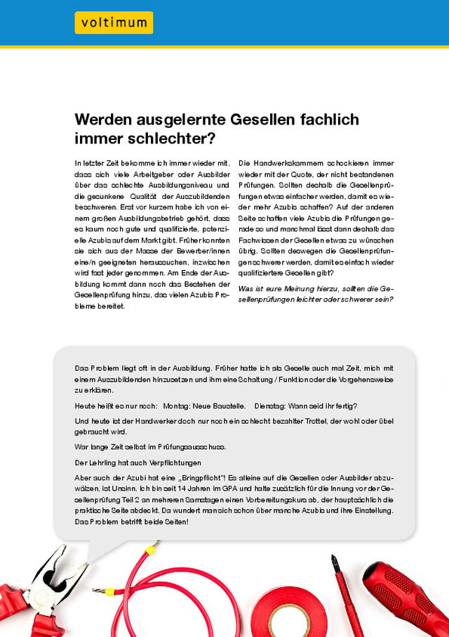 Werden ausgelernte Gesellen fachlich immer schlechter?