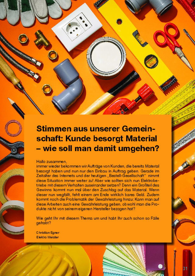 Stimmen aus unserer Gemeinschaft: Kunde besorgt Material  – wie soll man damit umgehen?