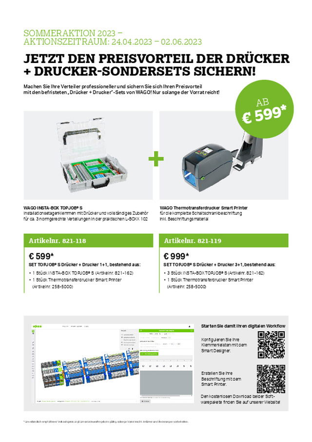 Jetzt erhältlich – WAGO Drücker + Drucker Set