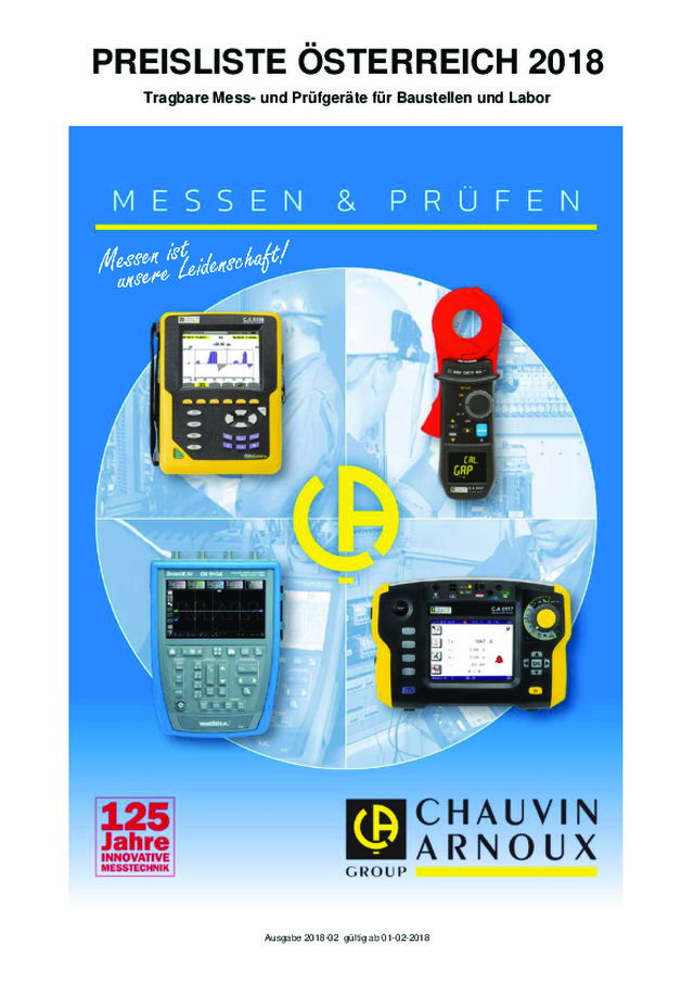 PREISLISTE ÖSTERREICH 2018: MESSEN & PRÜFEN