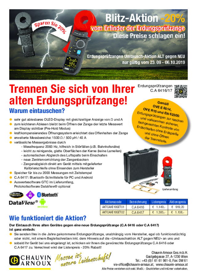 Kennen Sie schon die Blitz-Aktion von Chauvin Arnoux?