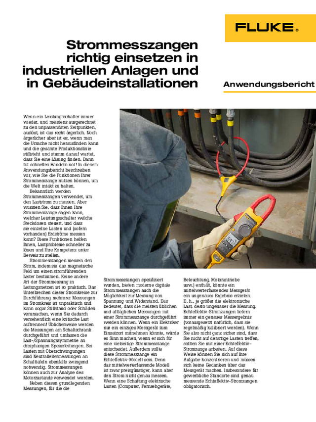 Strommesszangen richtig einsetzen in industriellen Anlagen und in Gebäudeinstallationen