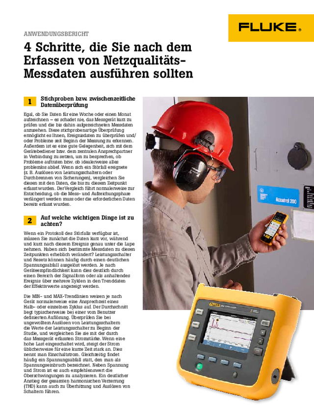 4 Schritte, die Sie nach dem Erfassen von Netzqualitäts- Messdaten ausführen sollten