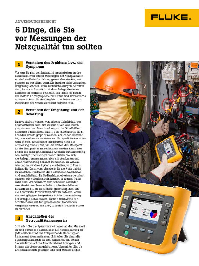 6 Dinge, die Sie vor Messungen der Netzqualität tun sollten