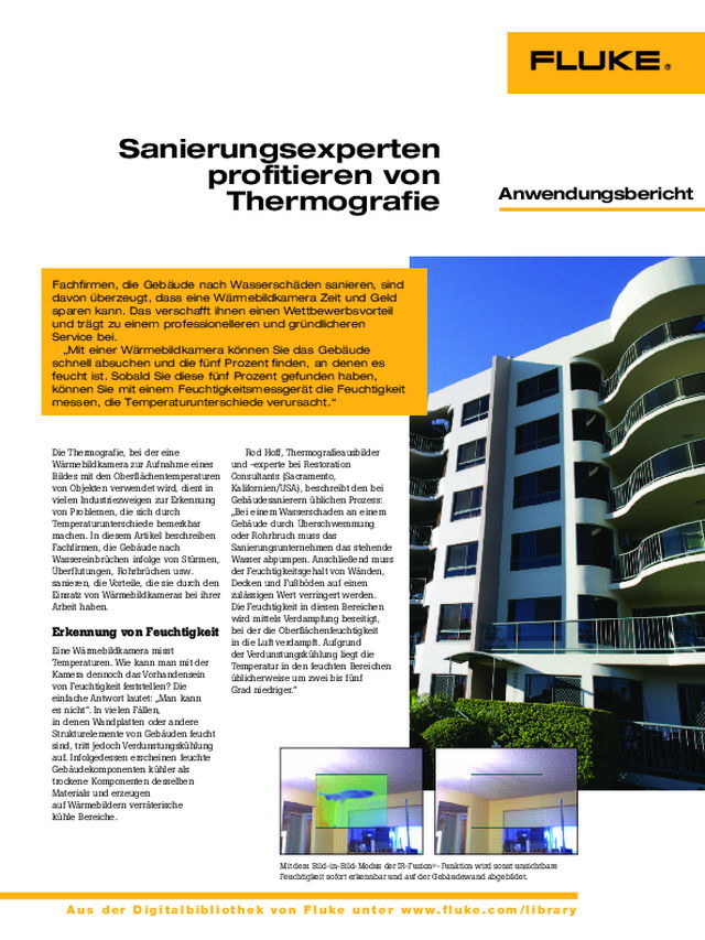 Anwendungsbericht: Sanierungsexperten profitieren von Thermografie