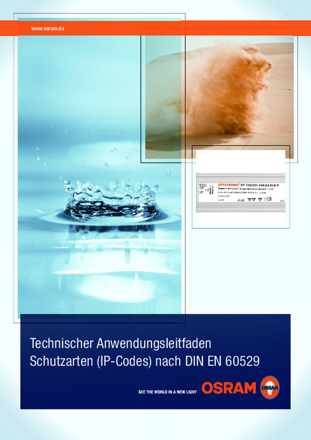 Schutzarten (IP-Codes) nach DIN EN 60529