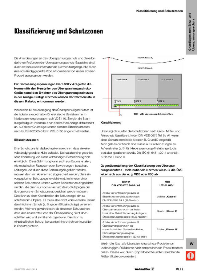 Klassifizierung und Schutzzonen