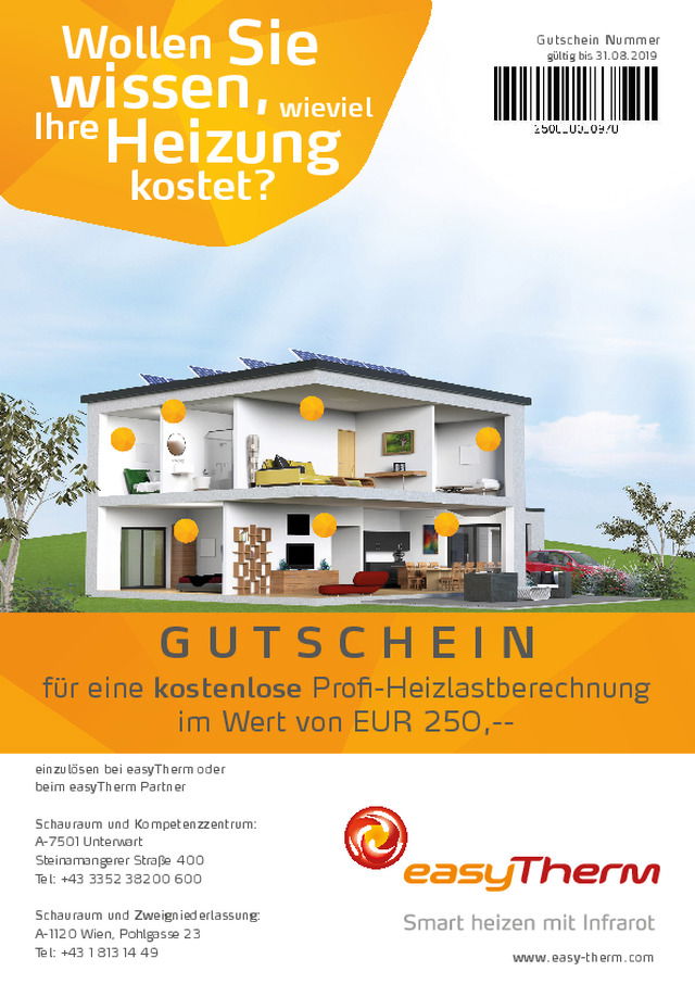 GUTSCHEIN für eine kostenlose Profi-Heizlastberechnung