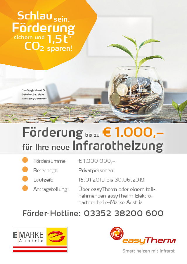 Förderung für Ihre neue Infrarotheizung