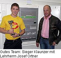 Und jetzt ab nach Calgary: Matthias Klaunzer ist der "beste Jung-Elektrotechniker" Österreichs