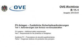 Neue OVE-Richtlinie R 11-1: Schutz von Einsatzkräften bei Photovoltaik-Anlagen
