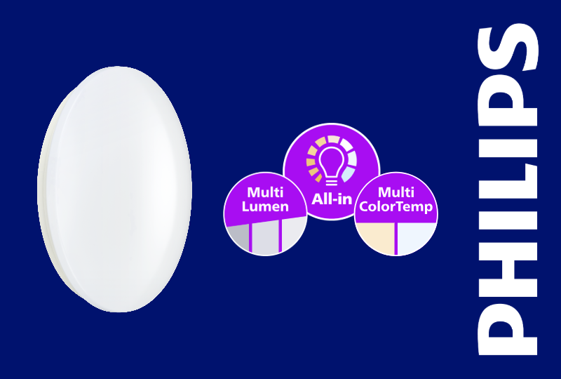 Ledinaire Wand- und Deckenleuchte mit MulitLumen und MultiColor