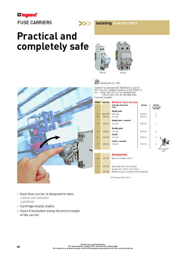 Legrand Fuse Carriers and Cartridge Fuses