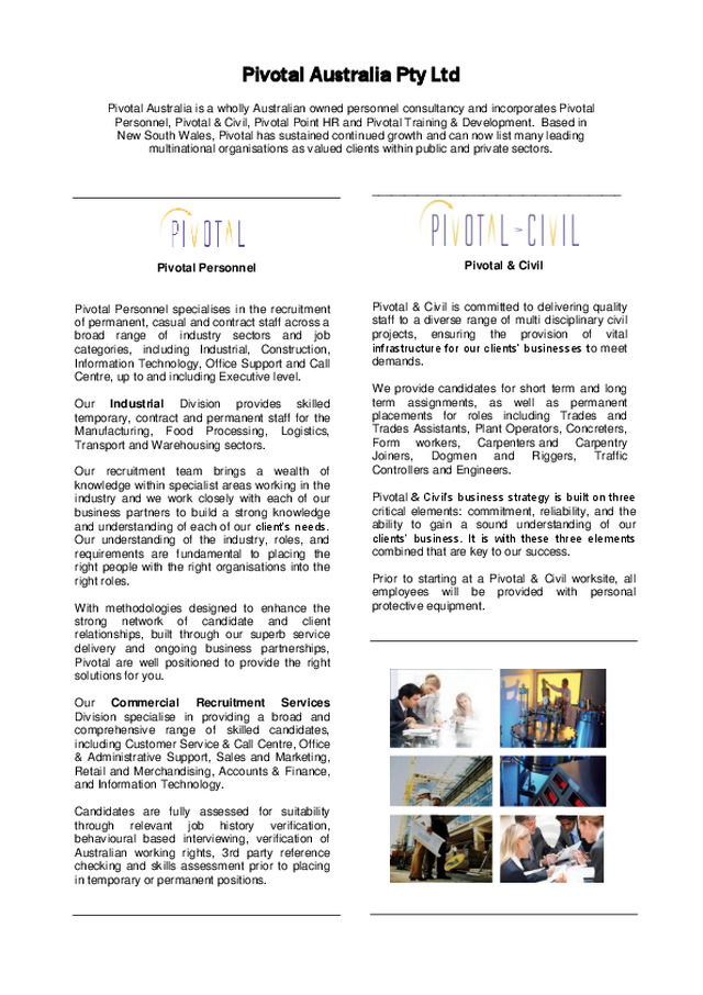 Pivotal Australia - Overview