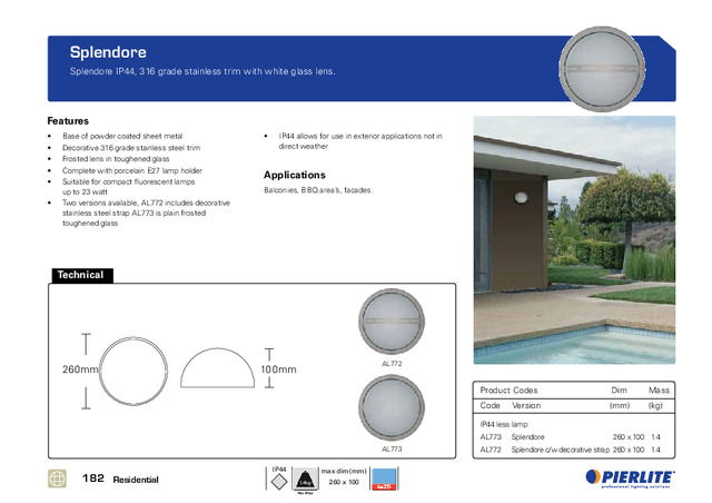 Pierlite residential lights catalogue