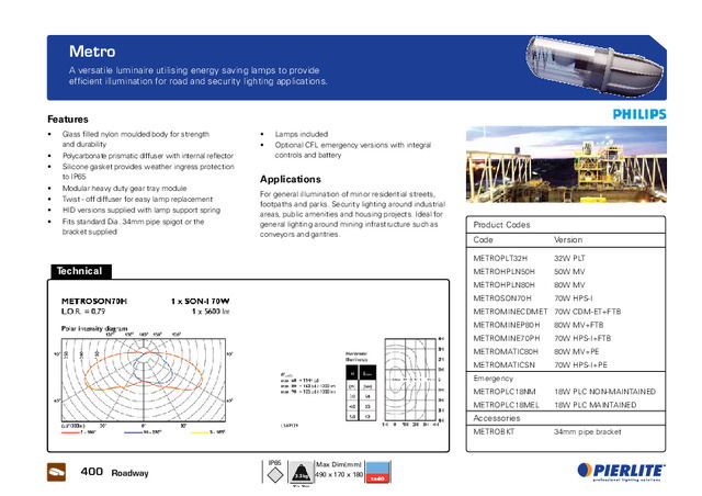Pierlite roadway lighting