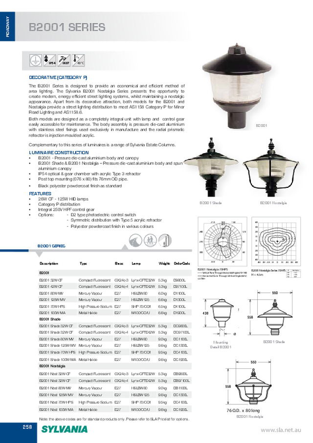 Sylvania roadway decorative catalogue
