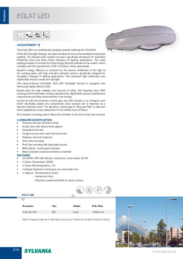 Sylvania roadway LED catalogue