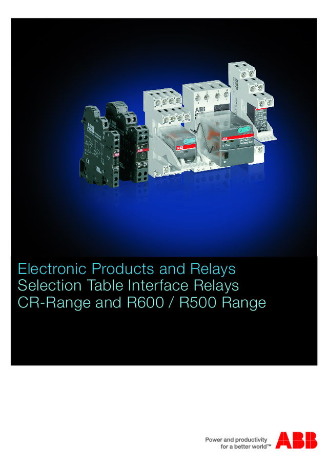 ABB Interface Relays: CR Range and R500/R600 Range