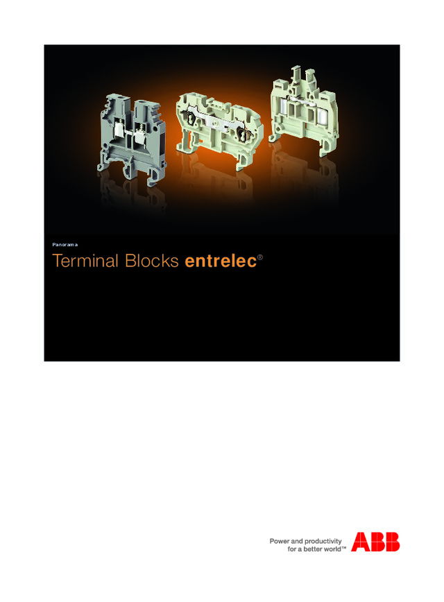 ABB Panorama Terminal Blocks: Entrelec