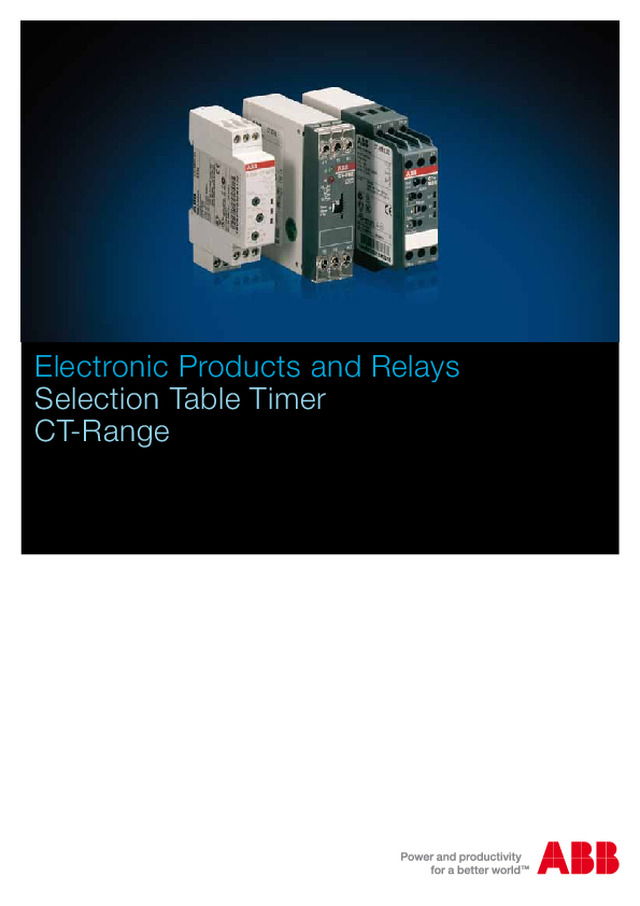 ABB selection table Timer CT-Range