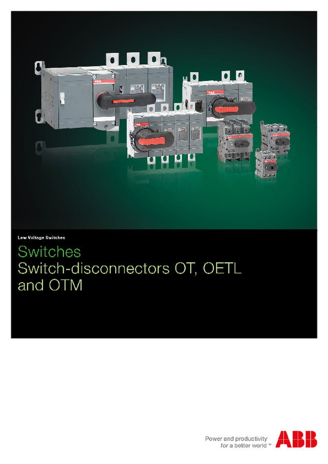 ABB switch-disconnectors OT, OETL and OTM