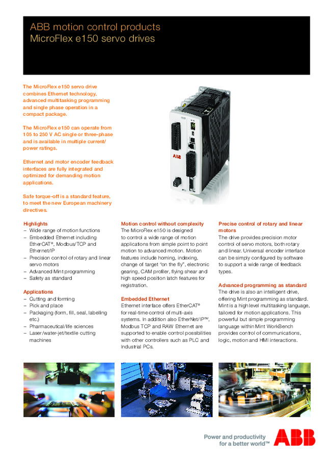 ABB MicroFlex e150 servo drives