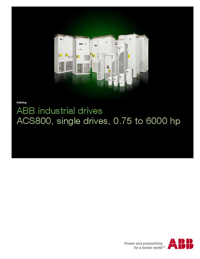 ABB ACS800, single drives, 0.75 to 6000 hp