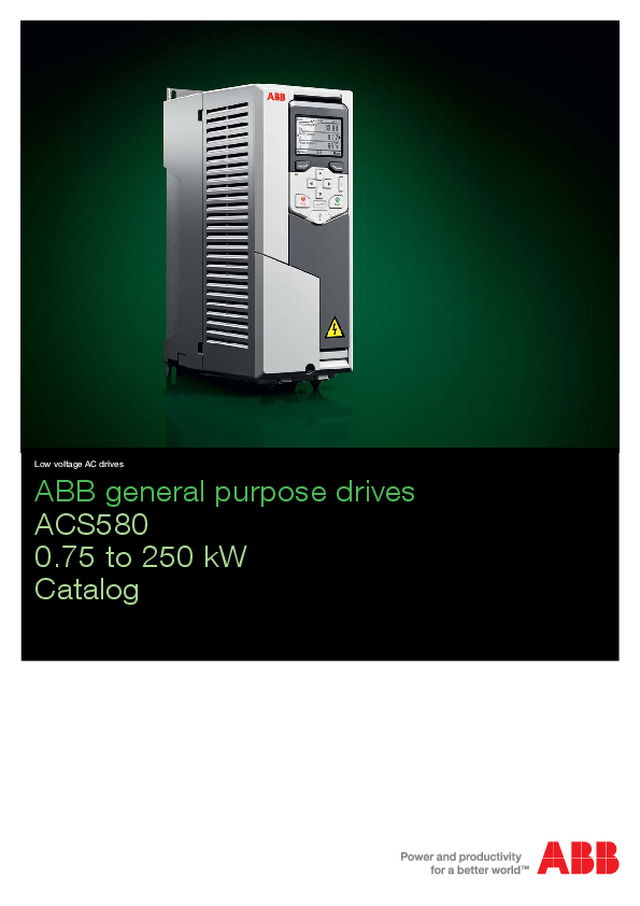 ABB ACS580 0.75 to 250 kW Catalog