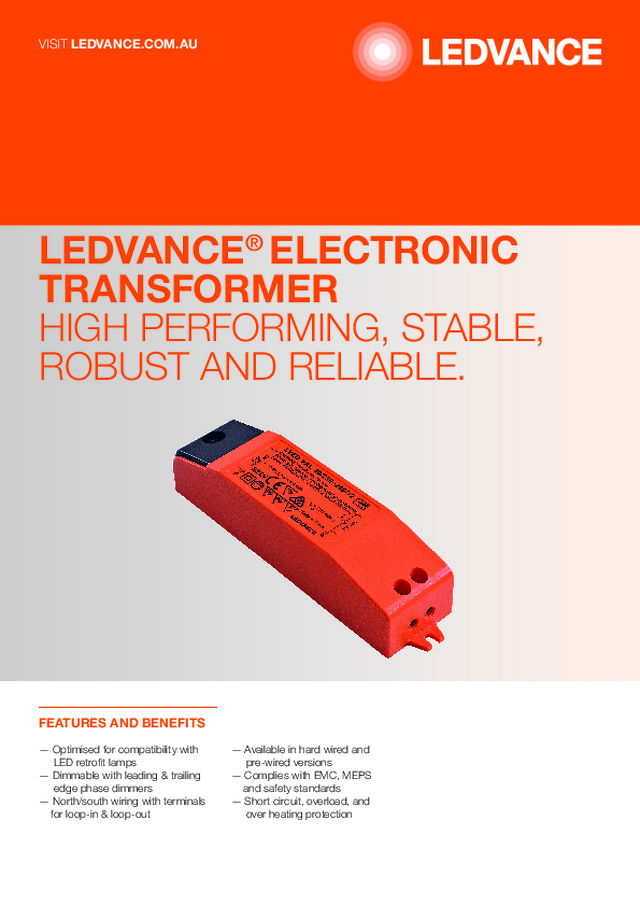 The new LEDVANCE ELECTRONICTRANSFORMER