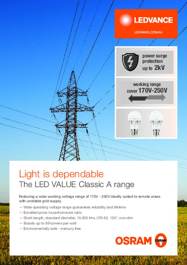 The new LED VALUE Classic A range - Ledvance - 2017