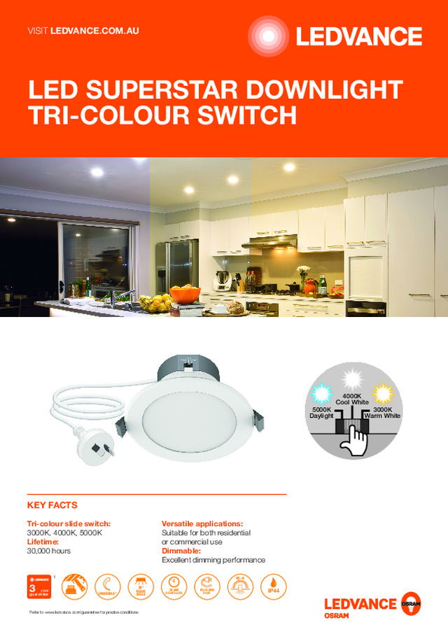 LED SUPERSTAR DOWNLIGHT TRI-COLOUR SWITCH