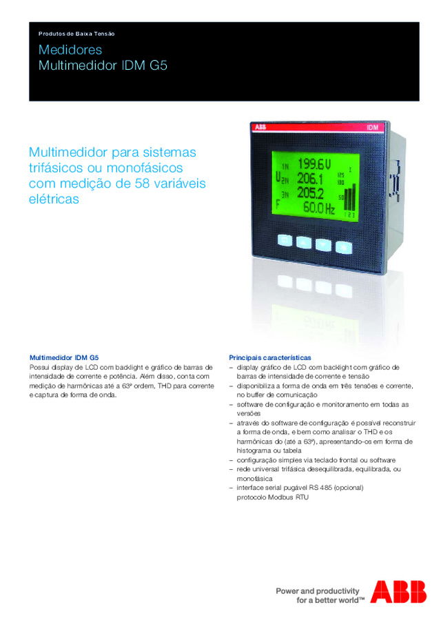 Medidores ABB | Multimedidor IDM G5