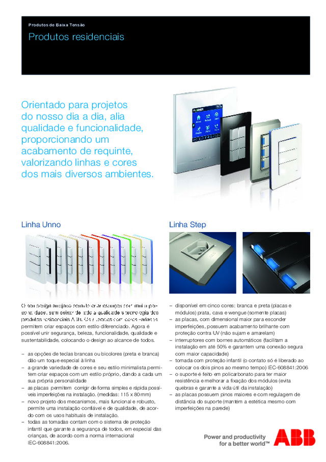 Produtos ABB residenciais | Folheto
