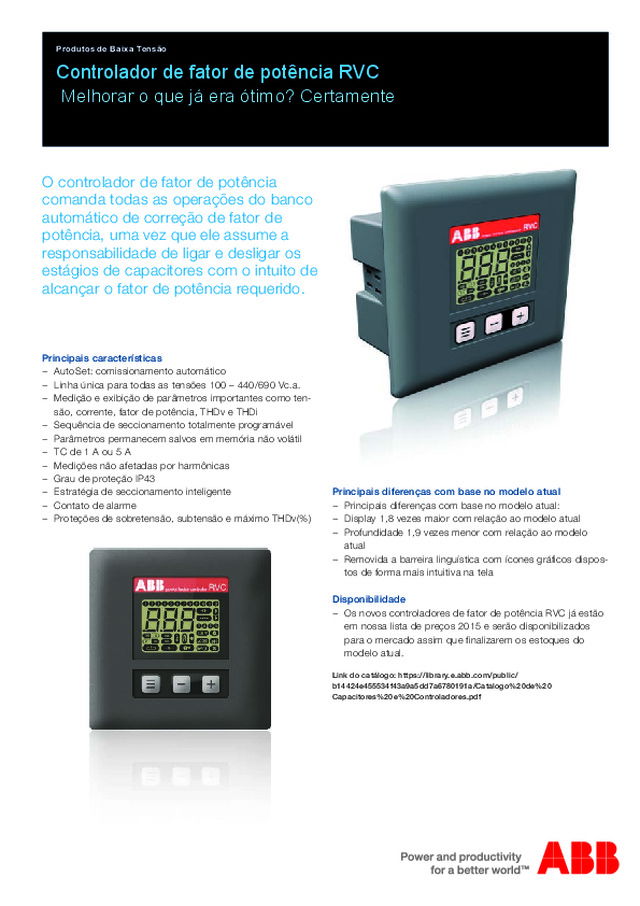 Controlador de fator de potência RVC