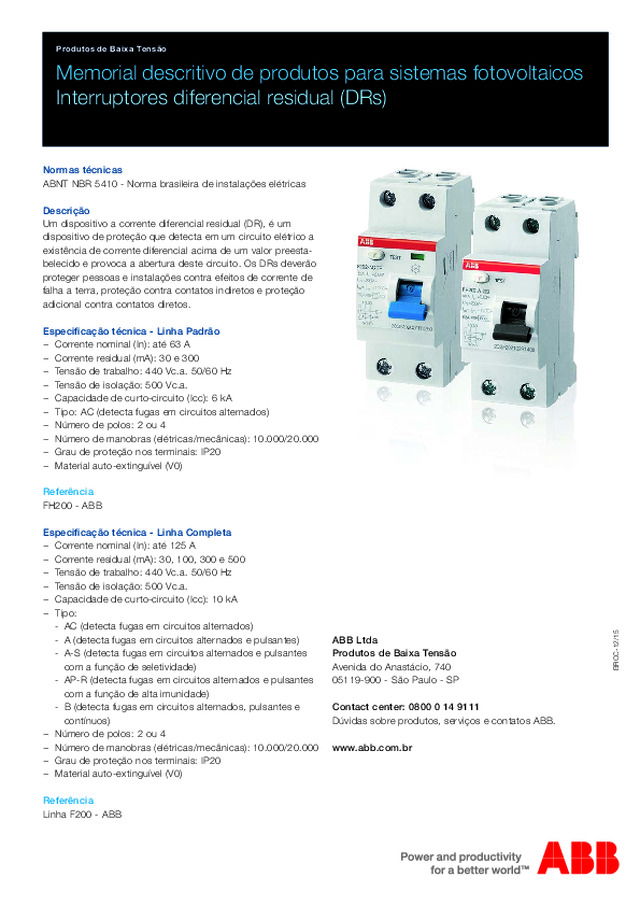 Interruptores diferencial residual (DRs)