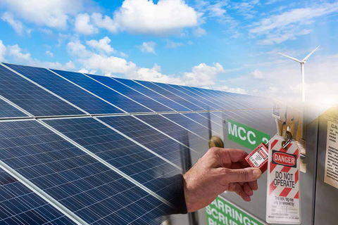Segurança do painel solar: bloqueio/sinalização para sistemas de energia solar