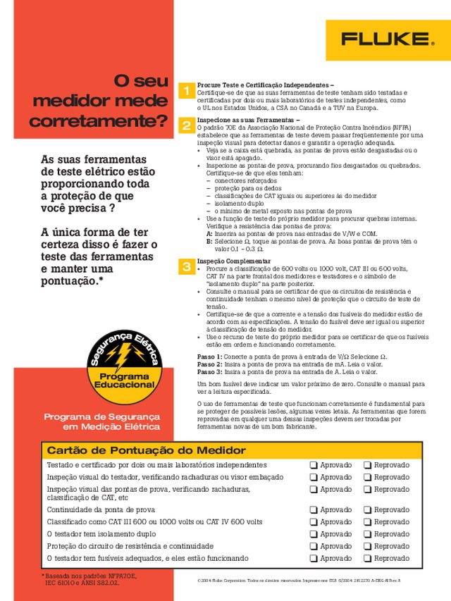 Check list - Segurança em medições elétricas