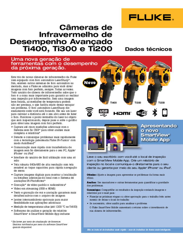 Datasheet Fluke-Ti400, Ti300 e Ti200