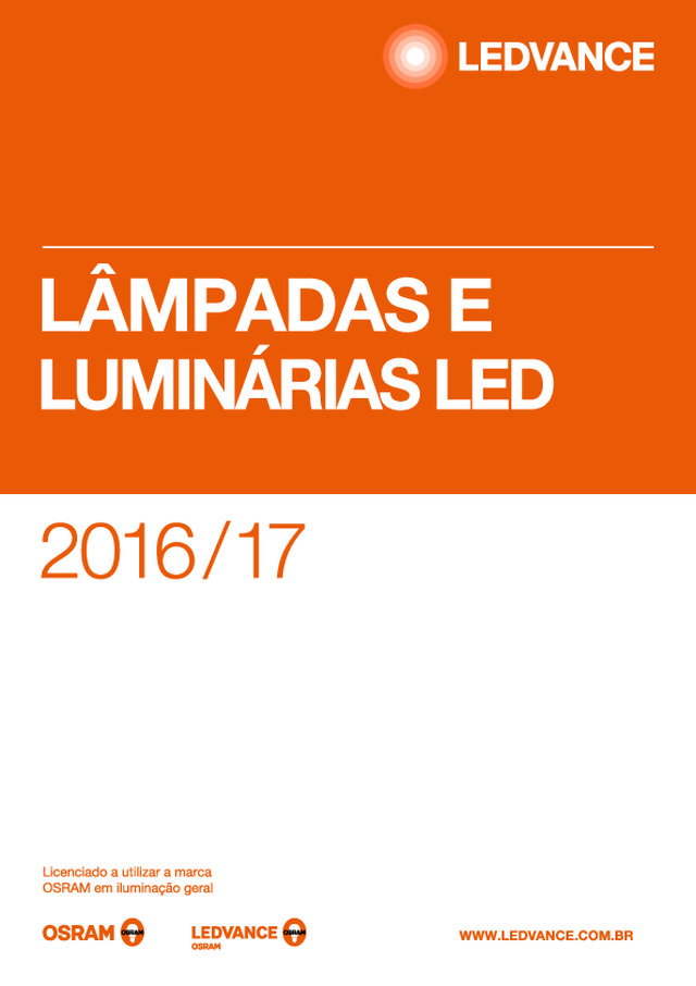 Catálogo de lâmpadas e luminárias profissionais LEDVANCE 2016/17