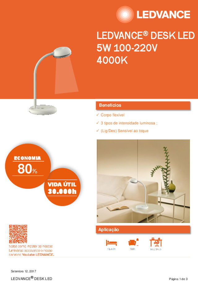 LEDVANCE®DESK LED 5W 100-220V4000K