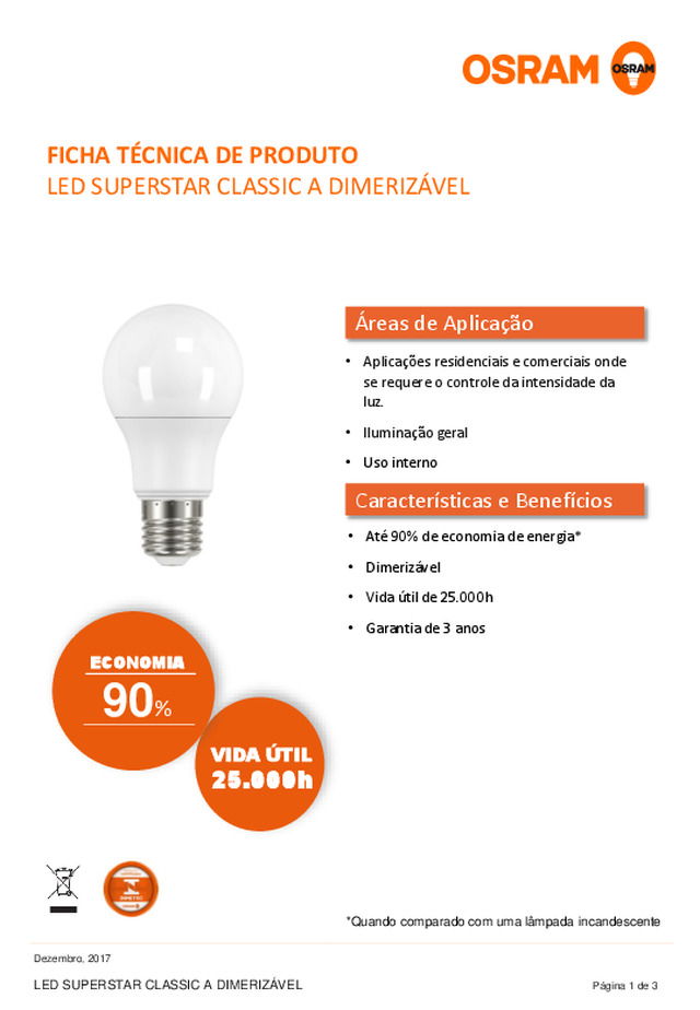 LED SUPERSTAR CLASSIC A dimerizável